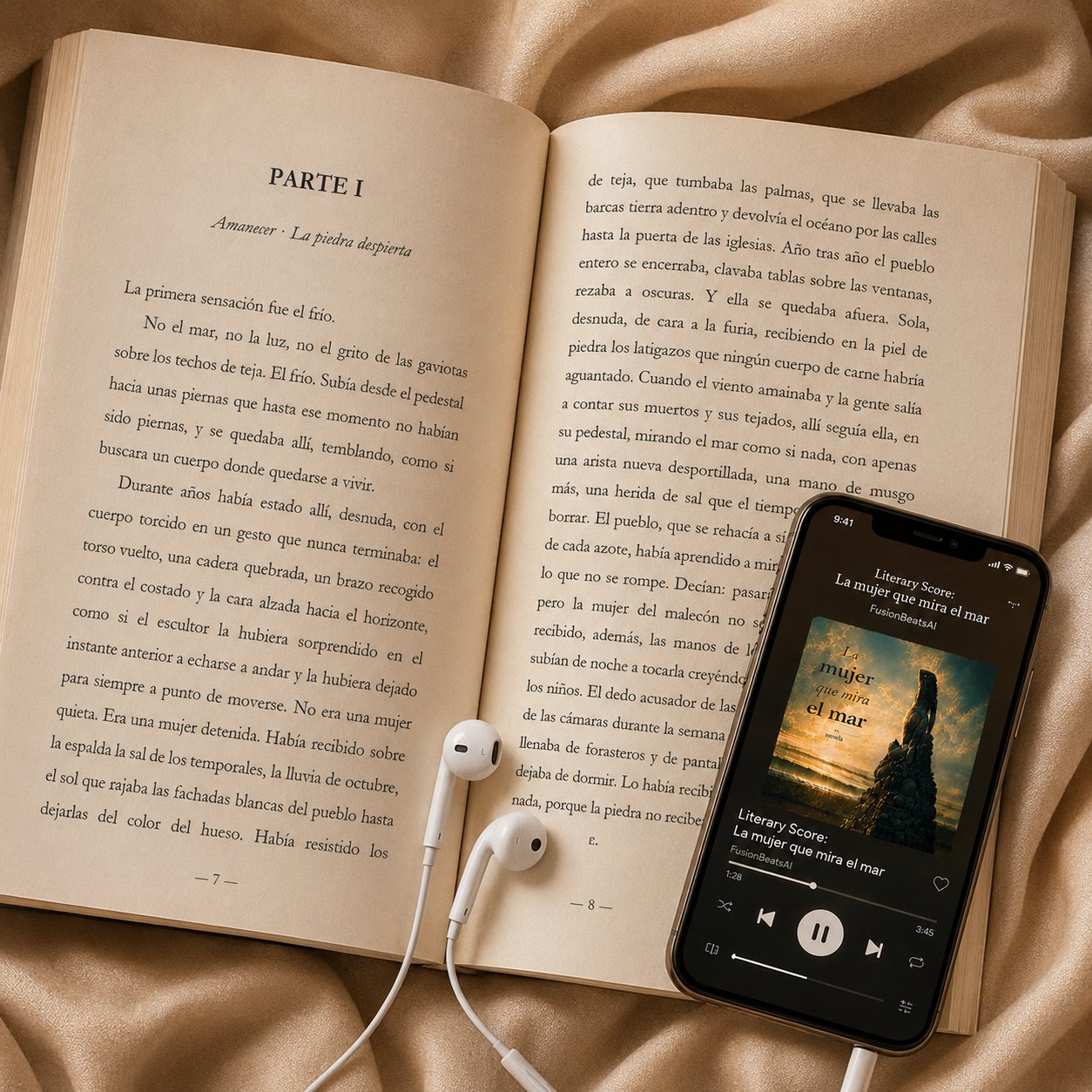 LiteraryScore™ — La mujer que mira el mar con Spotify