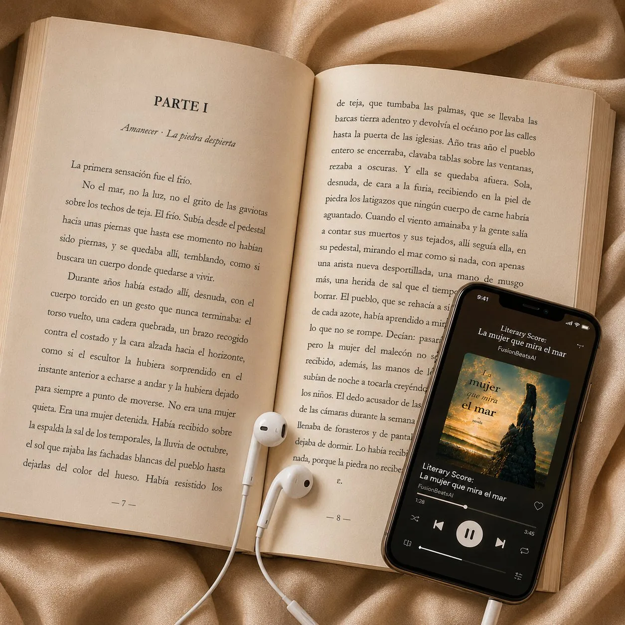 LiteraryScore™ — La mujer que mira el mar con Spotify